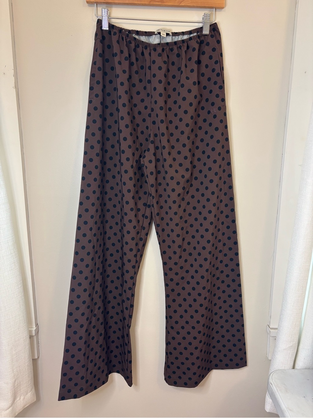 Women’s Polka Dot Brown Wide-Leg Pants